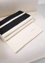 Cashmere Jersey Stripe Throw in Pillows & Blankets - BLANC