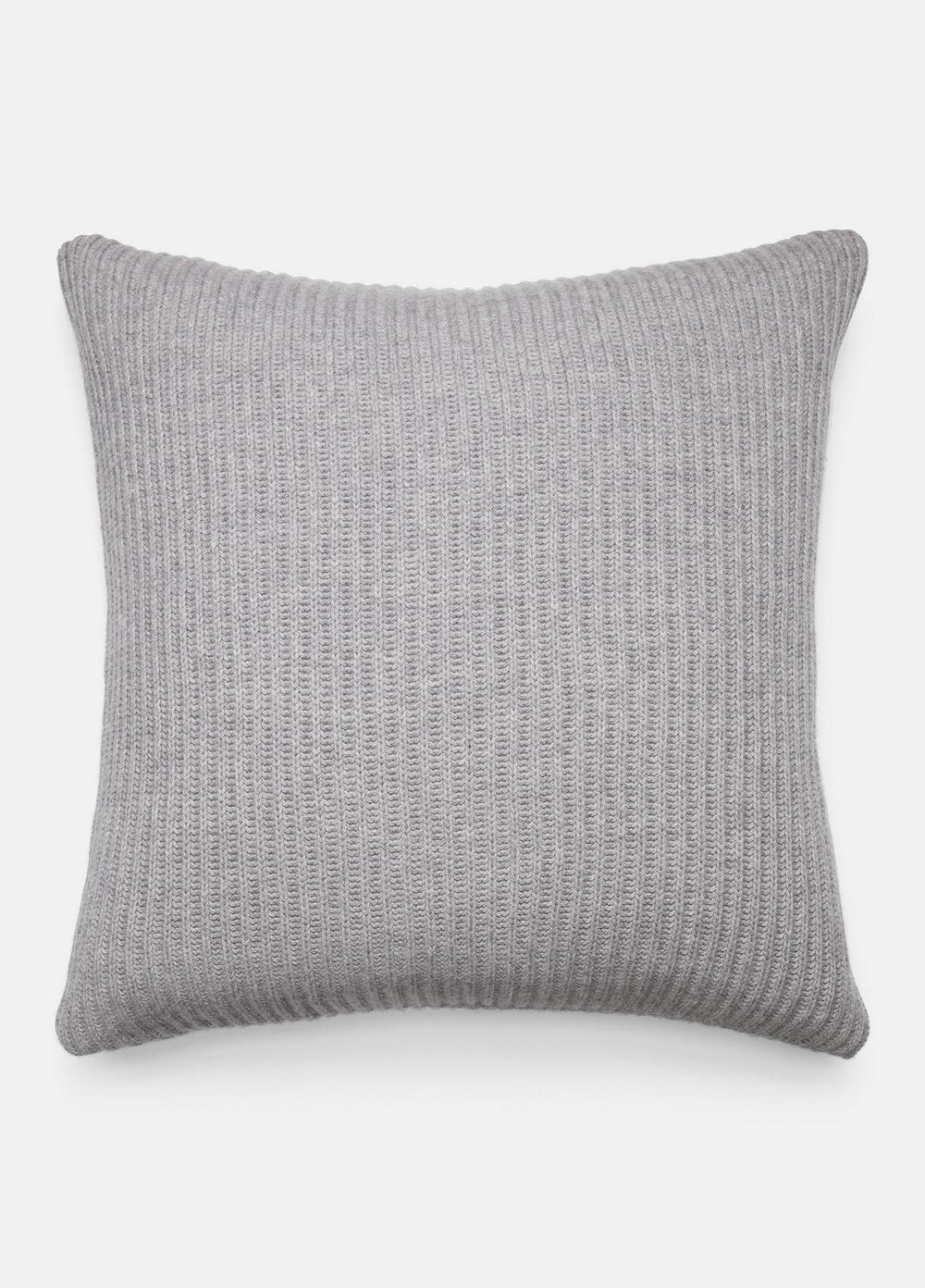 Wool and Cashmere Cardigan-Stitch Pillow in Pillows & Blankets - HEATHER GREY