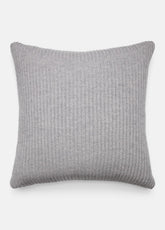 Wool and Cashmere Cardigan-Stitch Pillow in Pillows & Blankets - HEATHER GREY