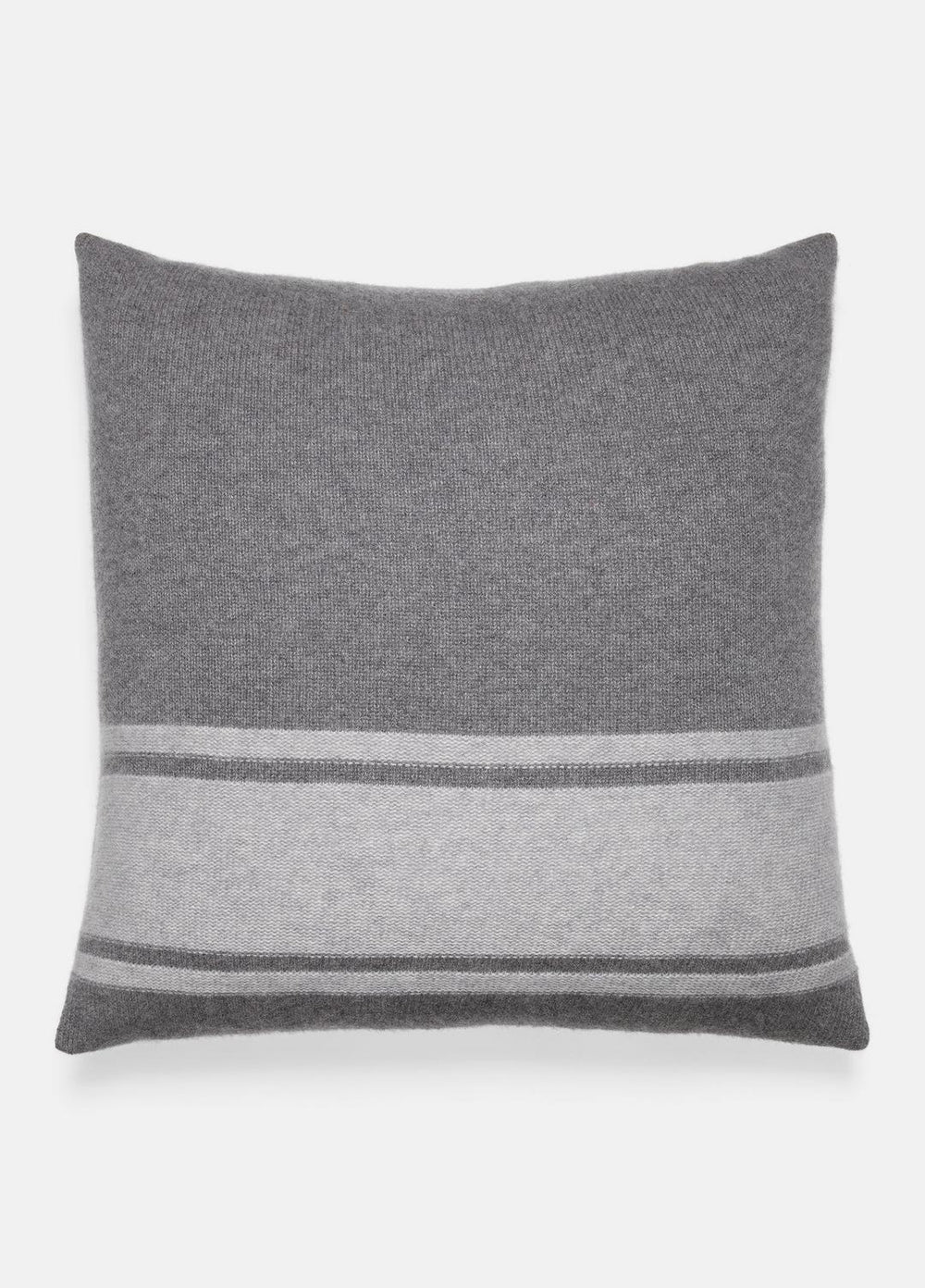 Cashmere Jersey Stripe Pillow in Pillows & Blankets - MEDIUM HEATHER GREY