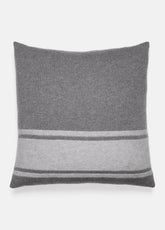 Cashmere Jersey Stripe Pillow in Pillows & Blankets - MEDIUM HEATHER GREY