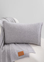 Cashmere Reverse Jersey Rectangle Pillow in Pillows & Blankets - HEATHER GREY