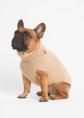 Wool and Cashmere Shaker-Stitch Dog Sweater in Dog Accessories - CAMEL