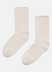 Women's Cashmere Jersey Short Sock in Accessories - HEATHER MARBLE