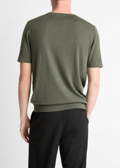 Featherweight Merino Wool-Cashmere Short-Sleeve Sweater in Short Sleeve - SYCAMORE
