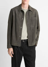 Nubuck Leather Trucker Jacket in Leather Jackets - SYCAMORE
