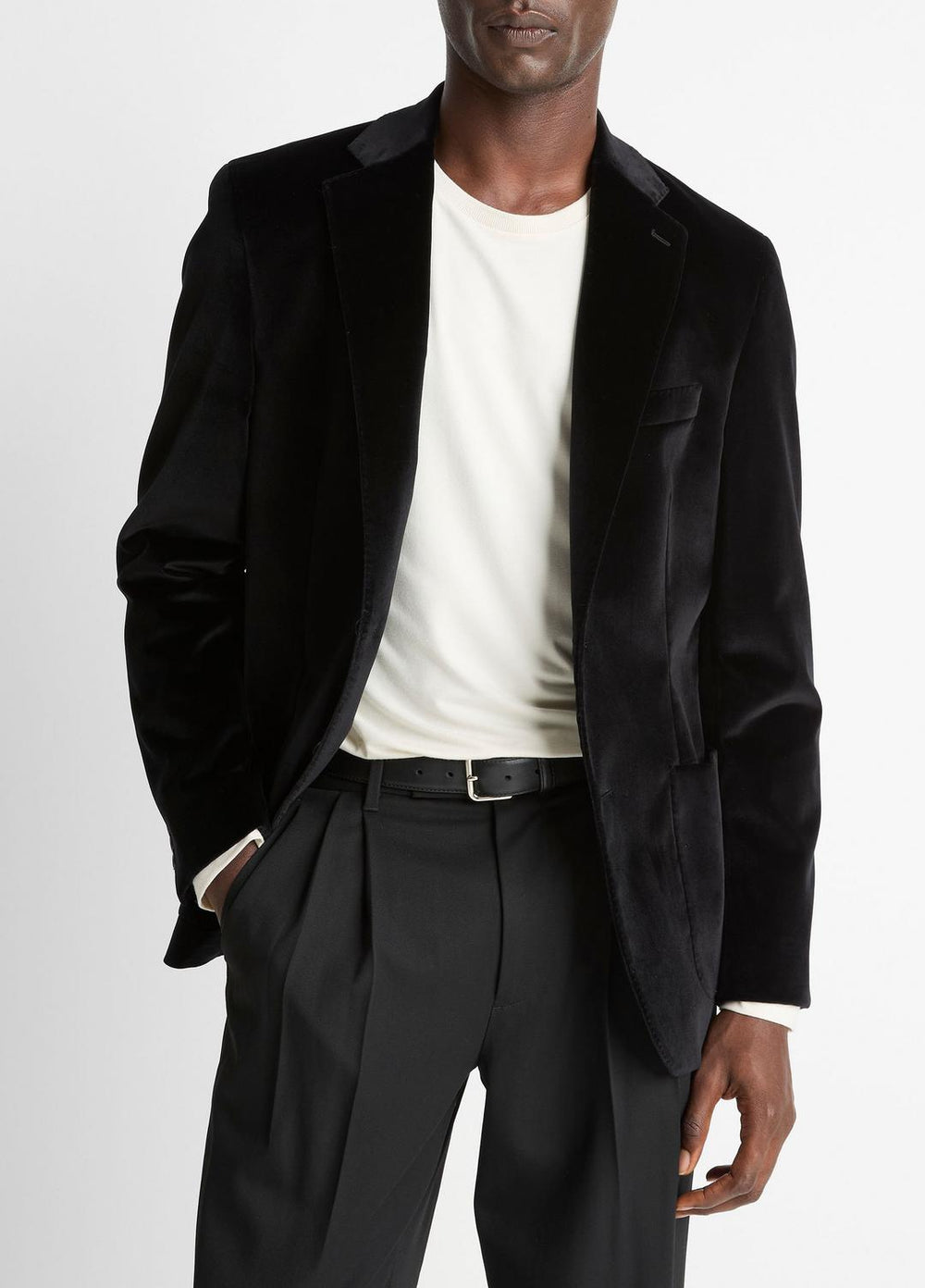 Cotton Velvet Classic Sport Coat in Blazers - BLACK