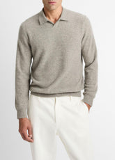 Plush Cashmere Johnny-Collar Polo in Cashmere - HEATHER MOUSE
