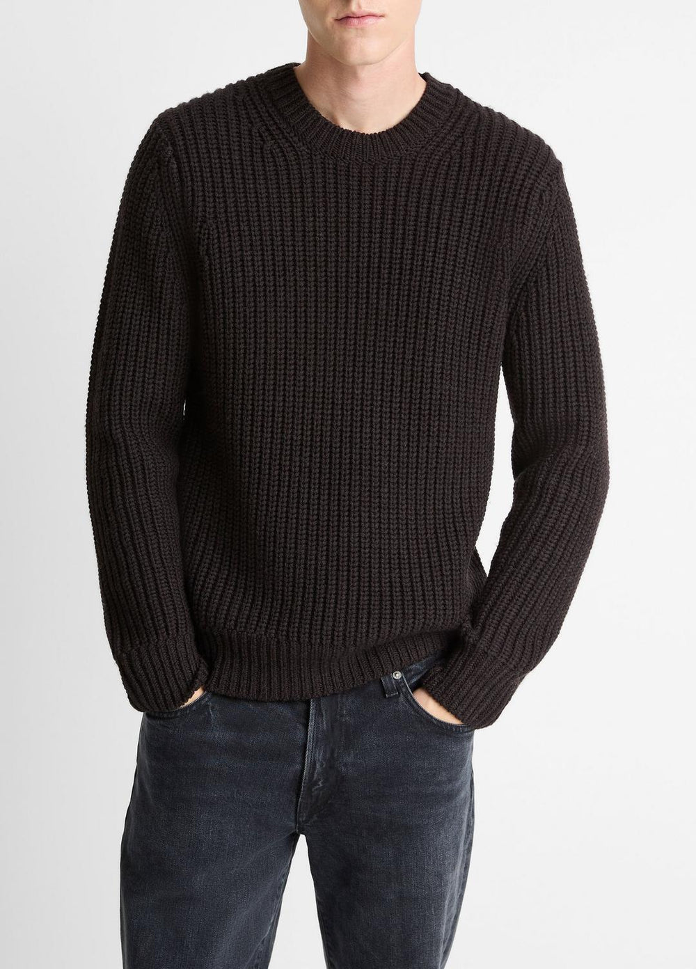 Utility Shaker Merino Wool Sweater in Crew Neck - HEATHER MISSION