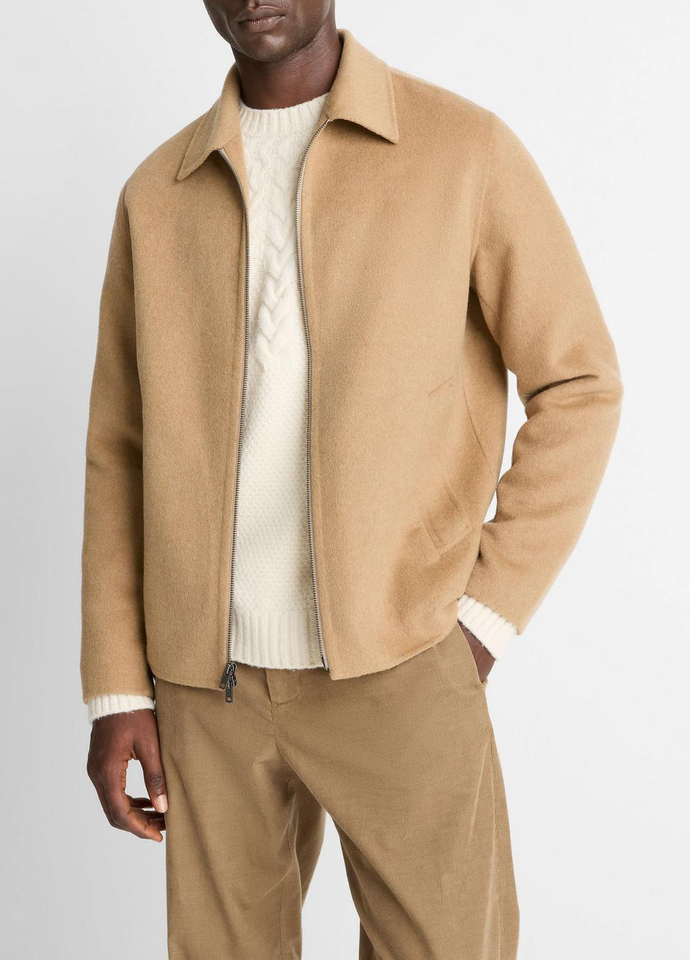 Splittable Wool-Blend Zip-Front Jacket in Jackets - CAMELLO