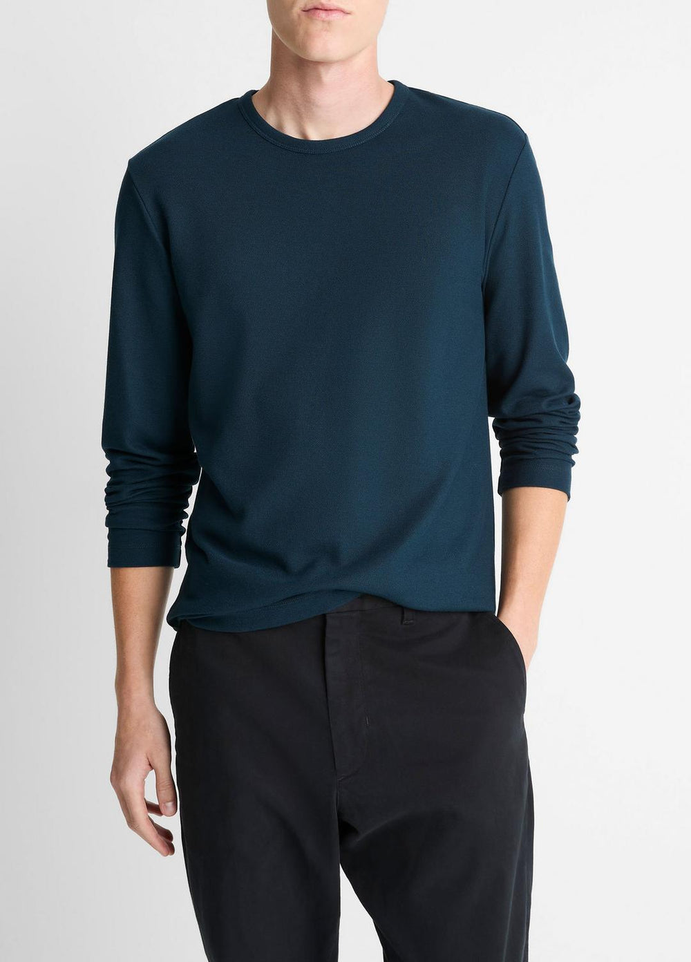 Pima Cotton Piqué Long-Sleeve T-Shirt in Long Sleeve - RAPIDS