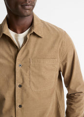 Italian Cotton Corduroy Button-Front Shirt in Long Sleeve - TETON