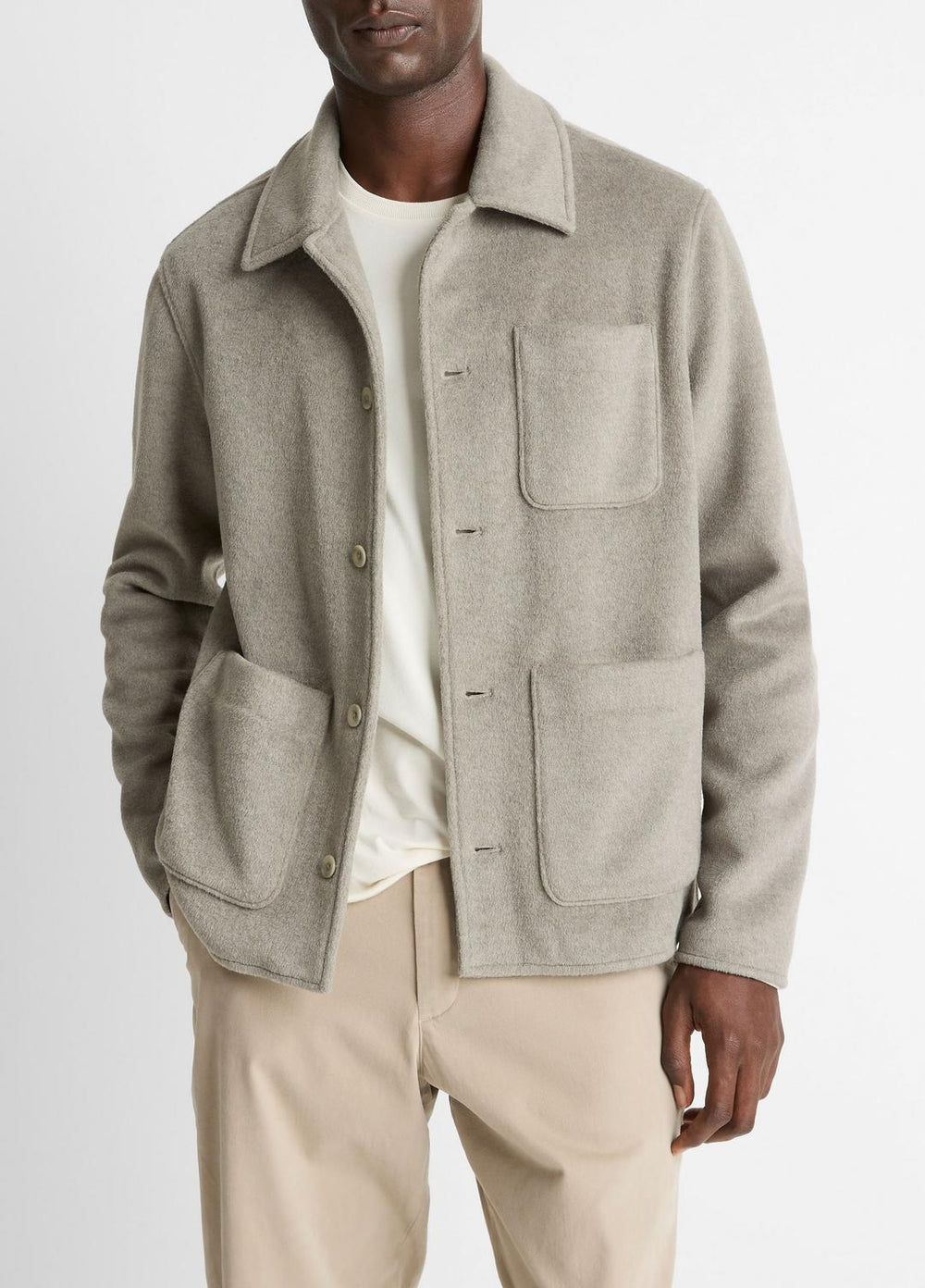 Double-Knit Chore Jacket in Jackets - DARK DUNE/LIGHT DUNE