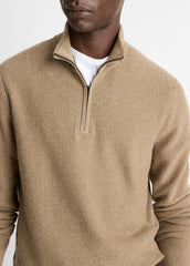Geo-Jacquard Wool-Blend Quarter-Zip Sweater in Crew Neck - TETON/RIVER SAND