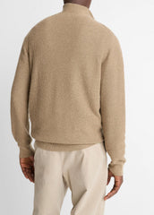 Geo-Jacquard Wool-Blend Quarter-Zip Sweater in Crew Neck - TETON/RIVER SAND