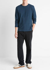Striped Double-Knit Pima Cotton Long-Sleeve T-Shirt in Long Sleeve - CLEAR LAKE/RAPIDS