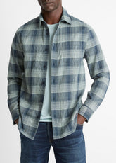 Big Sky Plaid Cotton Button-Front Shirt in Long Sleeve - RAPIDS COMBO
