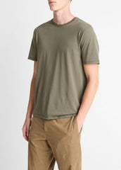 Pima Cotton Crew Neck T-Shirt in Short Sleeve - SYCAMORE