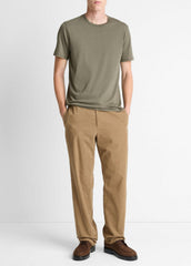 Pima Cotton Crew Neck T-Shirt in Short Sleeve - SYCAMORE