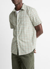 Polson Plaid Cotton Short-Sleeve Button-Front Shirt in Short Sleeve - SEAFOAM COMBO