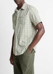 Polson Plaid Cotton Short-Sleeve Button-Front Shirt in Short Sleeve - SEAFOAM COMBO