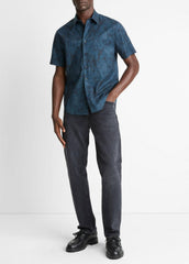 Dyed Camouflage Cotton Short-Sleeve Button-Front Shirt in Short Sleeve - RAPIDS COMBO