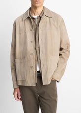 Suede Shirt Jacket in Shirt Jackets - PUTTY