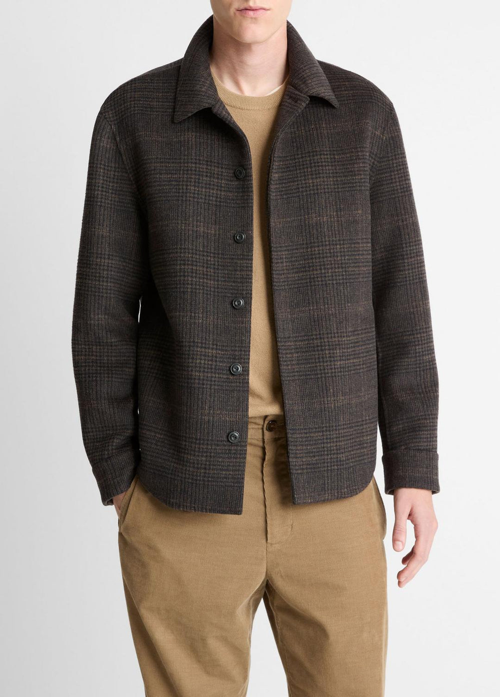 Plaid Splittable Wool-Blend Shirt Jacket in Shirt Jackets - DARK MISSION
