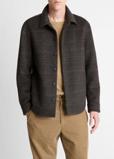 Plaid Splittable Wool-Blend Shirt Jacket in Shirt Jackets - DARK MISSION