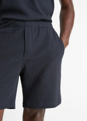 Seersucker-Knit Stretch-Cotton Short in Shorts - COASTAL BLUE