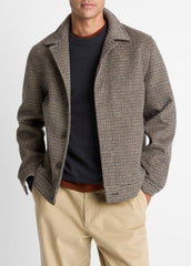 Houndstooth Bomber Jacket in Jackets - DARK ROAST COMBO