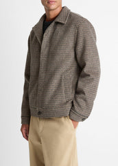 Houndstooth Bomber Jacket in Jackets - DARK ROAST COMBO