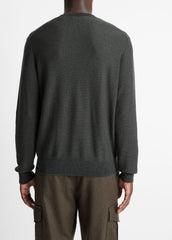 Geo-Jacquard Wool-Blend Crew Neck Sweater in Crew Neck - DRIVER GREEN/COASTAL BLUE