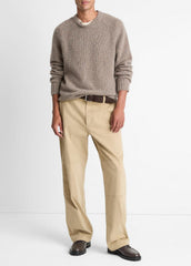 Donegal Cashmere Raglan-Sleeve Sweater in Crew Neck - DARK HEATHER MOUSE