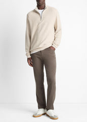 Geo-Jacquard Wool-Blend Quarter-Zip Sweater in Quarter Zip - BRITISH KHAKI/CLASSIC CREAM