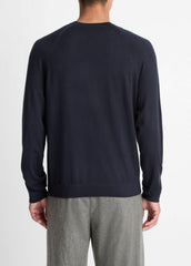 Featherweight Wool-Cashmere Crew Neck Sweater in Crew Neck - COASTAL BLUE