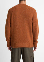 Donegal Cashmere Raglan-Sleeve Sweater in Crew Neck - DARK BURNT ORANGE