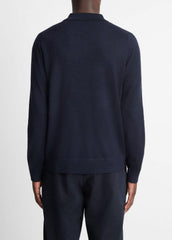 Wool Polo Sweater in Sweaters - COASTAL BLUE