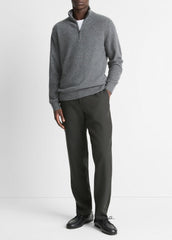 Plush Cashmere Quarter-Zip Sweater in Quarter Zip - MEDIUM HEATHER GREY
