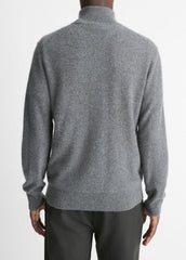 Plush Cashmere Quarter-Zip Sweater in Quarter Zip - MEDIUM HEATHER GREY