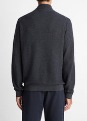 Geo-Jacquard Wool-Blend Quarter-Zip Sweater in Quarter Zip - COASTAL BLUE/MEDIUM HEATHER GREY