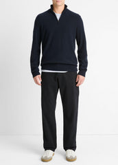 Plush Cashmere Quarter-Zip Sweater in Quarter Zip - COASTAL BLUE