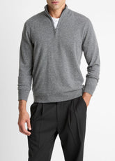 Cashmere Quarter-Zip Sweater in Quarter Zip - MEDIUM HEATHER GREY