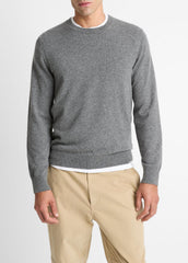 Cashmere Crew Neck Sweater in Crew Neck - MEDIUM HEATHER GREY