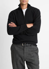 Cashmere Quarter-Zip Sweater in Quarter Zip - BLACK