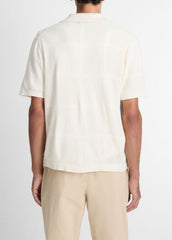 Patchwork Pointelle Short-Sleeve Shirt in Short Sleeve - CLASSIC CREAM