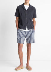 Patchwork Pointelle Short-Sleeve Shirt in Short Sleeve - LIGHT COASTAL BLUE