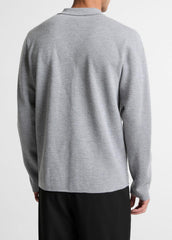 Italian Merino Wool Milano Polo Sweater in Sweaters - HEATHER GREY