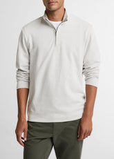 Double-Face Cotton-Blend Quarter-Zip Pullover in Quarter Zip - OFF WHITE/JET