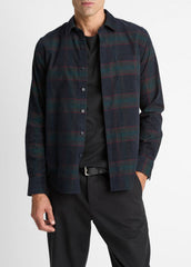 Holme Plaid Cotton Button-Front Shirt in Long Sleeve - COASTAL COMBO